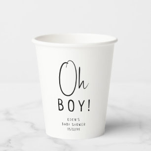 Einfach modern neutral Oh Junge! Babyparty Pappbecher