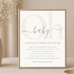 Einfach Modern Oh Baby Shower Nachricht von The Bu Poster