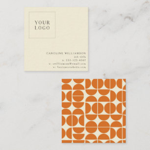 Einfach Modern Orange Geometrisch Ihr Logo Benutze Quadratische Visitenkarte