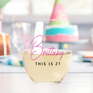 Einfach modern Personalisiert Dies ist 21 Weinglas Ohne Stiel