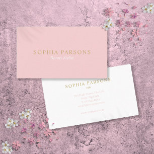 Einfach Modern Professionell Rosa und Gold Visitenkarte