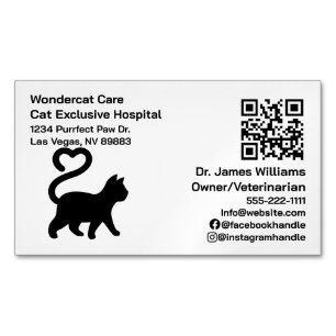 Einfach, modern, QR-Code Tierklinik Magnetische Visitenkarte