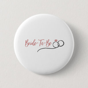 Einfach Modern Rosa Braut Wird   Chic Brautjungfer Button