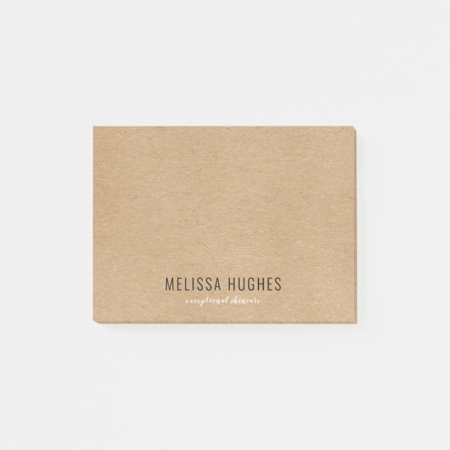 Einfach Modern Rustikal Kraft Boho Post-it Klebezettel (Vorderseite)