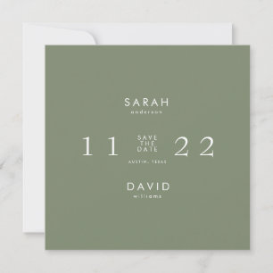 Einfach Modern Sage Quadratische Save-the-Date-Kar Save The Date