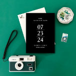 Einfach modern Save the Date<br><div class="desc">Dieses schlichte und dennoch moderne Hotel besticht durch seine Save the Date elegante Eleganz und hebt das Paartum hervor. Und,  Sie können auf jede Farbe anpassen!</div>