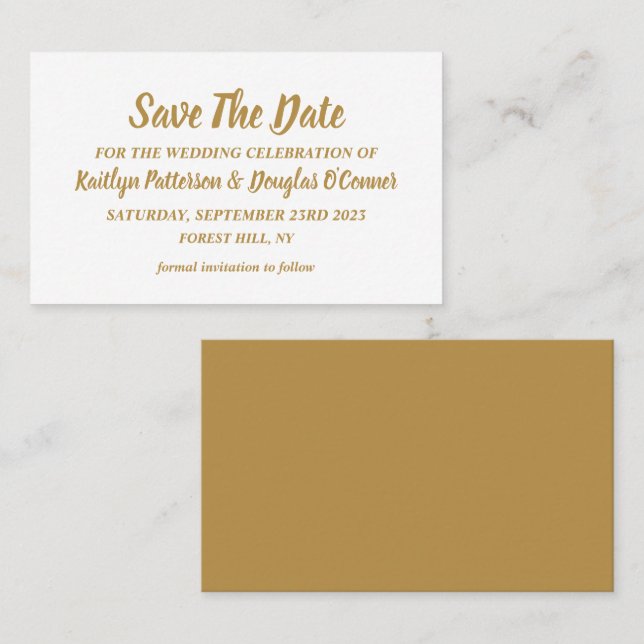 Einfach & Modern, Save The Date Karte (Vorne/Hinten)