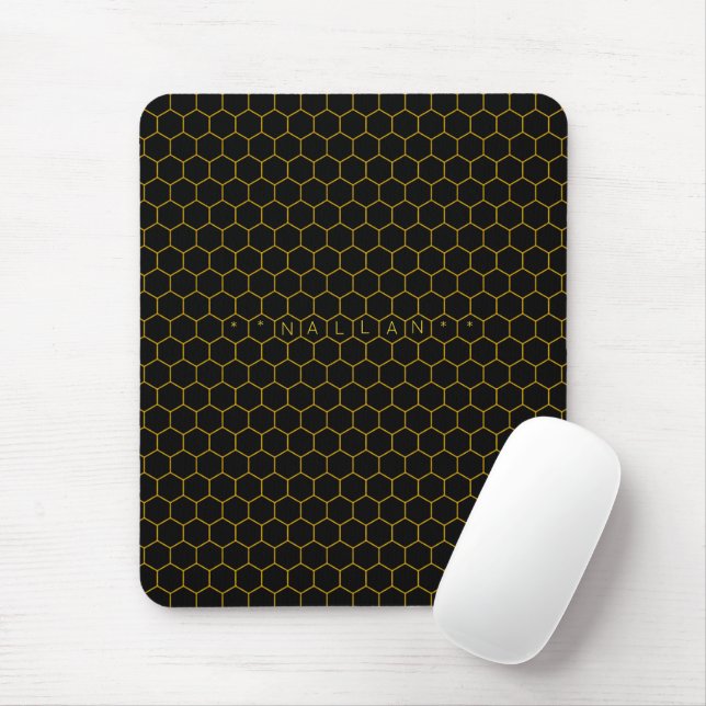 Einfach & modern, schwarz-gelb, WabenIndividuelle  Mousepad (Mit Mouse)
