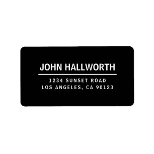 Einfach, modern, schwarz und weiß adressaufkleber
