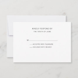 Einfach, modern, schwarz und weiß RSVP karte