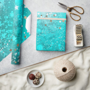 Einfach Modern Süße 16 Türkis Sechzehn Name Geschenkpapier