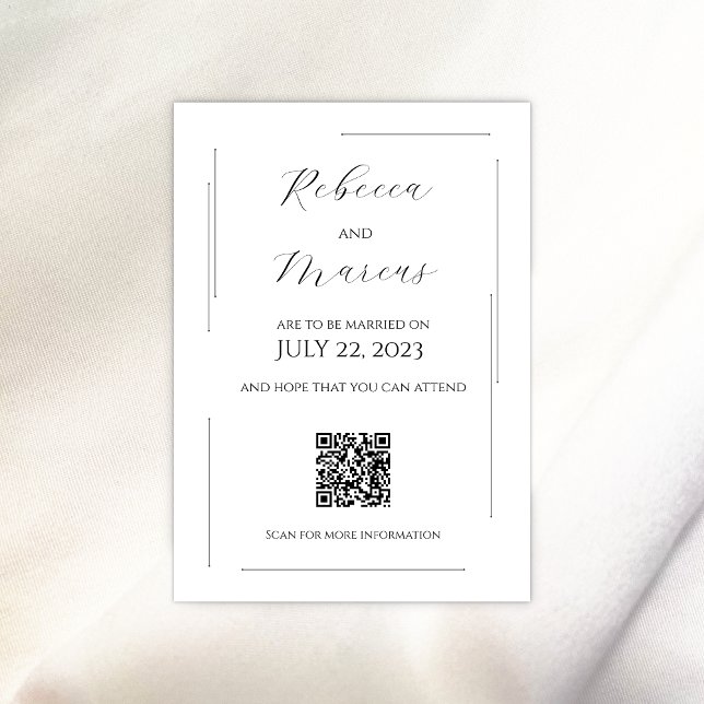 Einfach, modern und elegant mit QR-Code | Hochzeit Einladung (Von Creator hochgeladen)