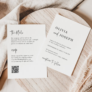 Einfach modern und Minimalistisch All in One Wed Einladung
