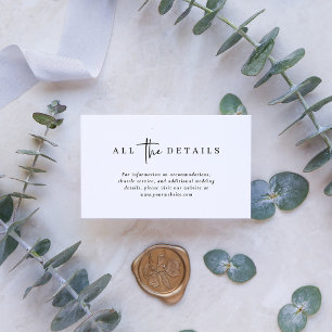 Einfach modern und Minimalistisch   Angaben zur Ho Begleitkarte