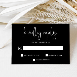 Einfach, modern und Minimalistisch Hochzeit RSVP Karte