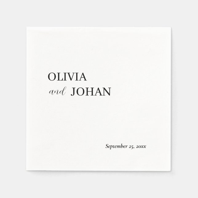 Einfach modern und Minimalistisch | Hochzeit Serviette (Vorderseite)