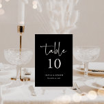 Einfach, modern und Minimalistisch | Hochzeit Tischnummer<br><div class="desc">Diese eleganten,  dunkelschwarzen Hochzeitskarten sind einfach und minimalistisch,  aber sehr stilvoll,  dank der modernen,  handgeschriebenen Schrift und dem klaren Layout. Stellen Sie sicher,  dass Sie für jede Tabelle eine separate Karte erstellen.</div>