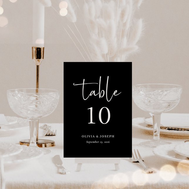 Einfach, modern und Minimalistisch | Hochzeit Tischnummer (Elegant black table number cards)