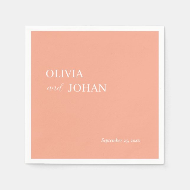 Einfach modern und Minimalistisch | Hochzeitspfirs Serviette (Vorderseite)