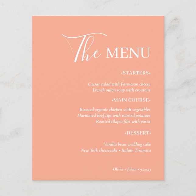 Einfach modern und Minimalistisch | Peach Wedding  Flyer (Vorne)