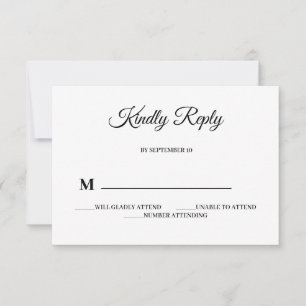 Einfach modern und Minimalistisch   RSVP-Hochzeitk RSVP Karte