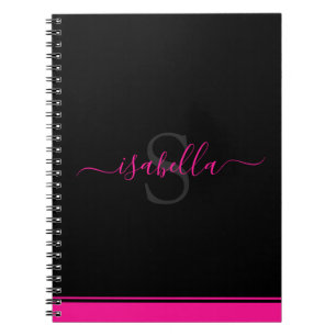 Einfach modern und stilvoll Mit Monogramm Hot Pink Notizblock