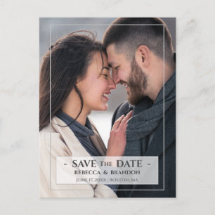 Einfach modern und stilvoll Save The Date Postkarte