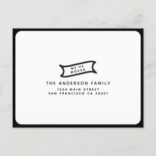 Einfach modern Vintag haben wir eine neue Adresse Postkarte