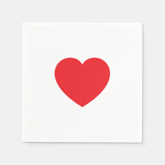 Einfach Modern Weiße Rote Liebes Herz Grafik Serviette