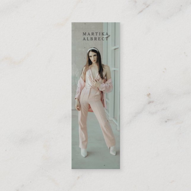 Einfach moderne Abschluss Foto Name Card Mini Visitenkarte (Vorderseite)