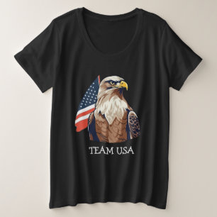 Einfach moderne amerikanische Fan-Fahne USA-Teamna Große Größe T-Shirt