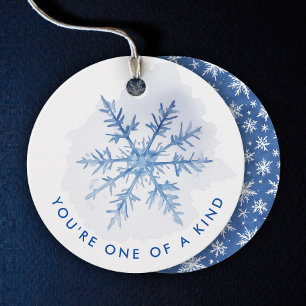 Einfach Moderne Blaue Weihnachten-Schneeflocke-Was Geschenkanhänger
