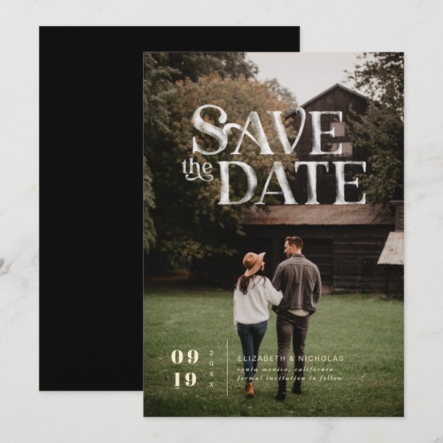 Einfach Moderne Boho | Foto Save-the-Date Save The Date (Vorne/Hinten)