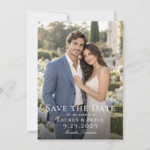 Einfach moderne elegante Foto-Hochzeit Save-the-Da Save The Date