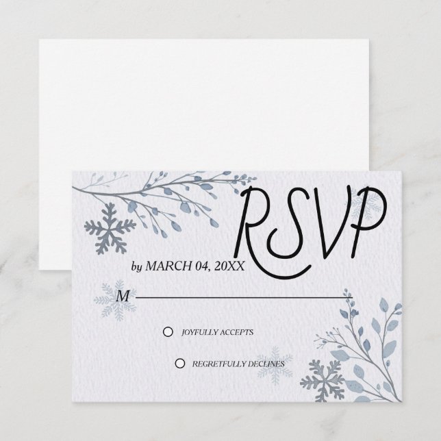 Einfach Moderne Elegante Klassische Hochzeit RSVP Karte (Vorne/Hinten)