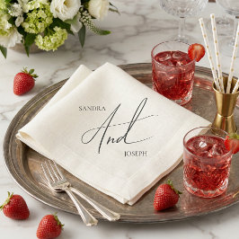 Einfach moderne elegante schwarze und weiße Basics Serviette