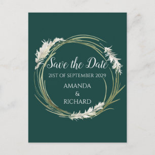 Einfach Moderne Elegante Smaragdgrüne Save-the-Dat Postkarte