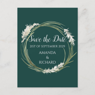 Einfach Moderne Elegante Smaragdgrüne Save-the-Dat Postkarte