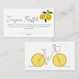 Einfach moderne gelbe Zitronen Fahrrad Baby Shower Begleitkarte