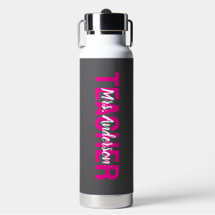 Einfach moderne graue Lehrerin Trinkflasche