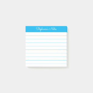 Einfach moderne himmelblaue personalisierte Notize Post-it Klebezettel