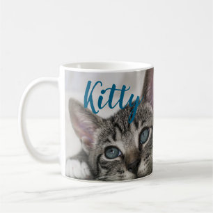 Einfach Moderne Individuelle Katzname und Foto  Kaffeetasse