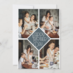 Einfach moderne Muttertags-Foto-Familien-Collage Feiertagskarte
