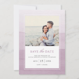 Einfach moderne Pflaume Aquarell-Foto Save The Dat Date