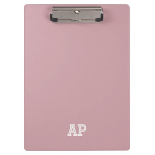 Einfach Moderne Prächtige Monogramm-Initialen Rose Klemmbrett