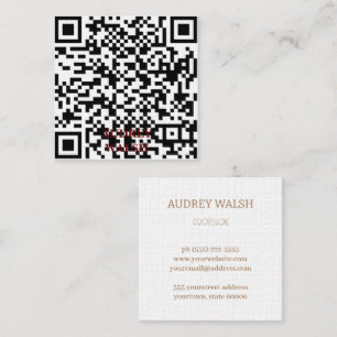 Einfach moderne Quar Code Square Business Card Quadratische Visitenkarte