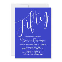 Einfach moderne Script Royal Blue 50. Geburtstag