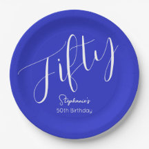 Einfach moderne Script Royal Blue 50. Geburtstag