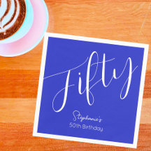 Einfach moderne Script Royal Blue 50. Geburtstag
