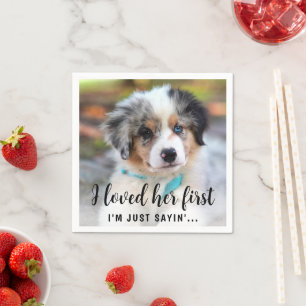 Einfach Moderne Süße Foto Lustige Hunde Hochzeit Serviette